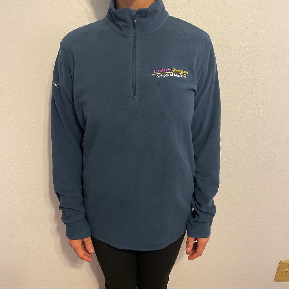 Columbia brand LSU School of Medicine fleece quarter zip sweatshirt/sweater